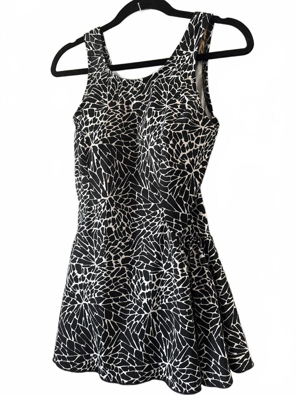 Jodee Black and White Patterned Swim Dress Size 14